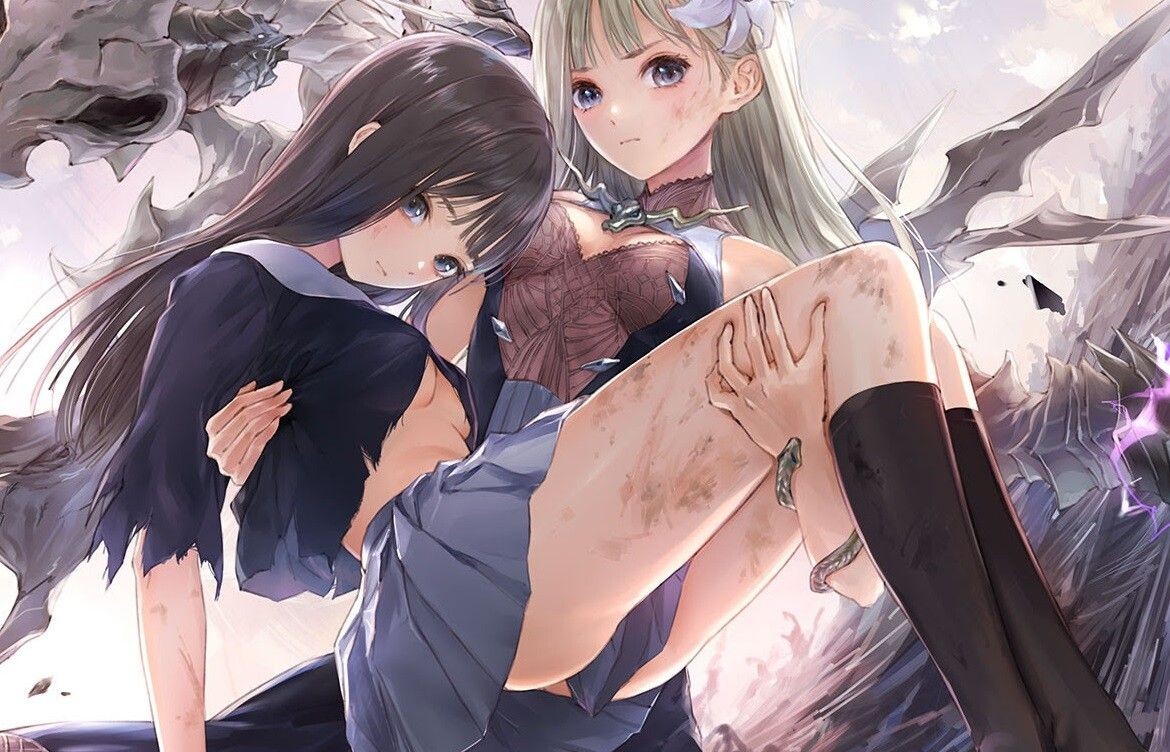 Joven "Blue Reflection Lamp" Erotic Illustrations Of Girls Dressed In Ecchi Clothes And Torn Clothes! Natural Tits