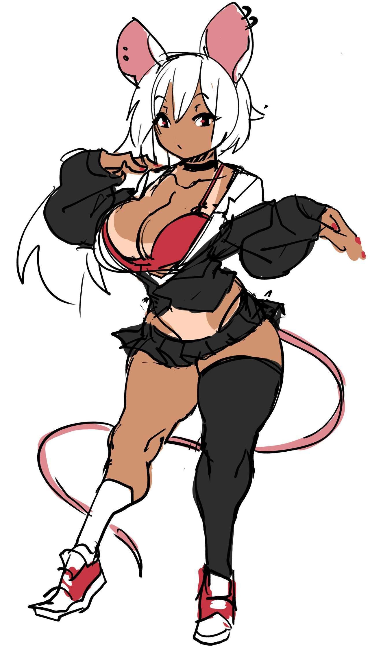 Sloppy Blow Job [various] Big Tiddy Rat Gyaru GF (by Zana) [OC] Girl