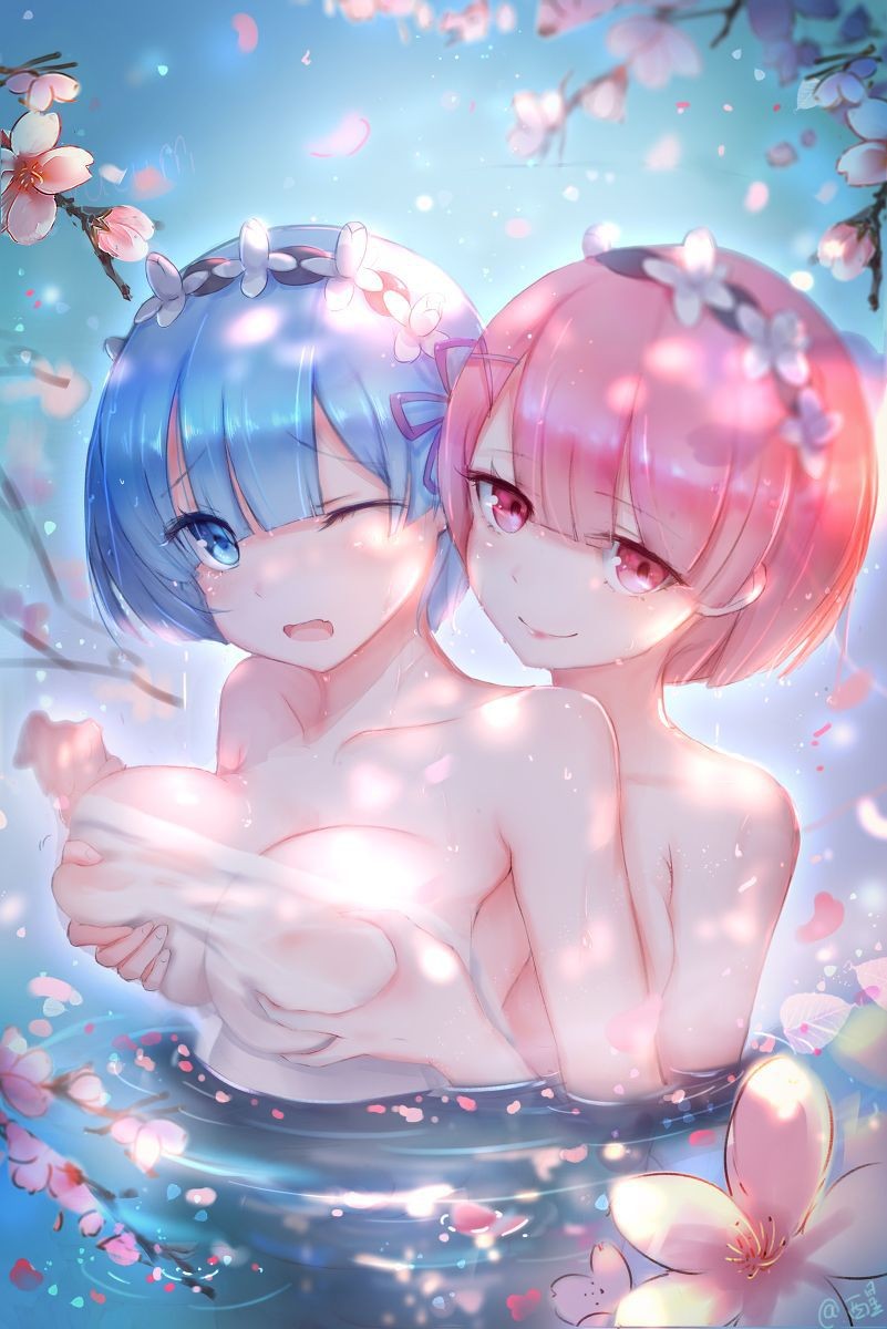 Pink 【Secondary】 Re: Erotic Image Summary Of Rem &amp; Ram, Twin Maids Of Other World Life Starting From Zero! No.05 [20 Sheets] Breasts