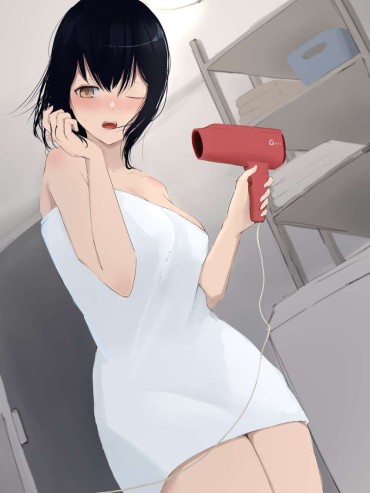 Riding Cock Secondary Erotic Image Of A Girl After A Bath Drying Her Hair With A Hair Dryer Culote
