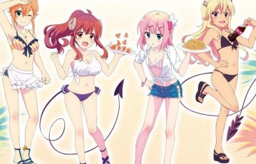 Roleplay [Machi Kado Mazoku] Girls Collaboration Cafe, Such As Goods And Hug Pillows Of Erotic Swimsuit! Daring