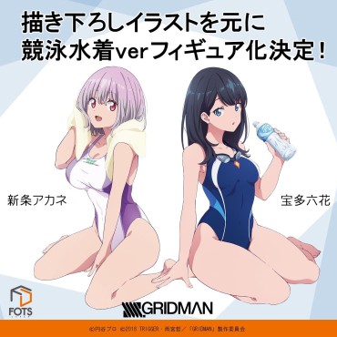 Girlfriend Of The Grid Man's Rikka And Akane-chan Swimsuit Figure Etch Too Warota Wwwwwwwwww Bath