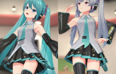 Trans The Result Of Peeking Into The Contents Of The Skirt Of The Smartphone Game "IDOLY PRIDE" Hatsune Miku And Hatsune Miku Costume Fat