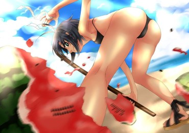 Casada [Promise In The Sea] Secondary Image Of The Swimsuit Girls Enjoy The Watermelon Cracking Sucking Dick