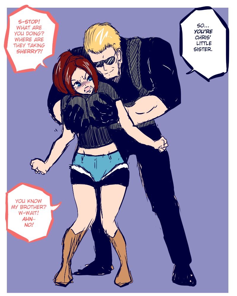 Gay Friend [Shishikasama] Claire & Wesker (Resident Evil) (Sketches) Bigbooty