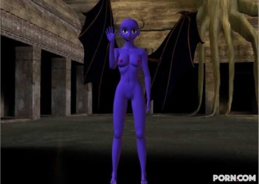 Esposa Purple Skinned Bat Babe Showing Her Naked Body Outside Follada