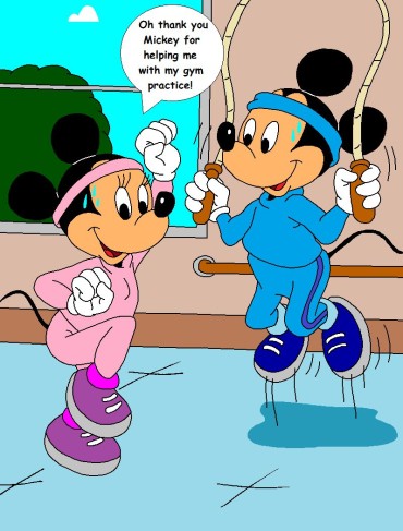 Behind Mickey & Minnie – Gym Practice [in Progress] Suckingdick