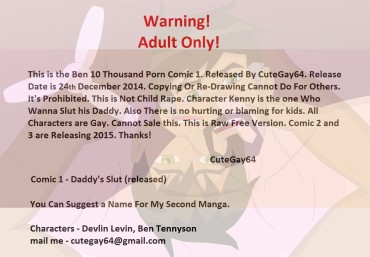 Cream Pie Ben 10 Thousand Comic 1 – Daddy's Slut (yaoi) Crossdresser