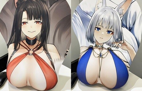 Cock Suckers Azure Lane Akagi And Kaga's Are Too Erotic Life-size Boob Mouse Pad De Quatro