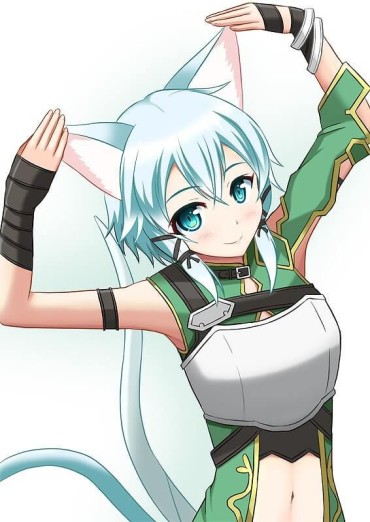 Comedor MOE Picture Of The Sword Art Online ALO Blue Hair Cat Ears Chinon Orgasm